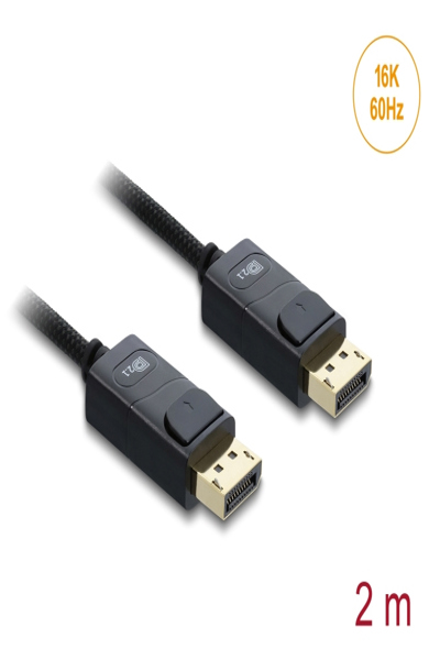 Delock Coaxial DisplayPort Cable 16K 60 Hz 80 Gbps with Braided Sheath - Cable - Digital/Display/Video - 81672