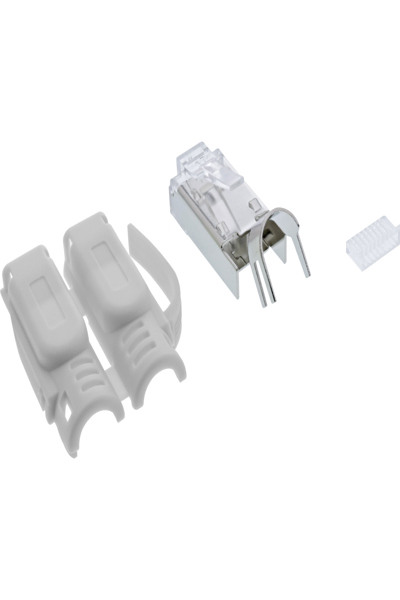 InLine Crimp connector Cat.6A RJ45 shielded - 3-piece grey 100-pack - 76016A