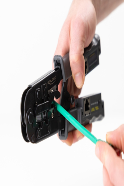 Delock Krympkabel verktyg - med integrerad kabeltestare - 90510