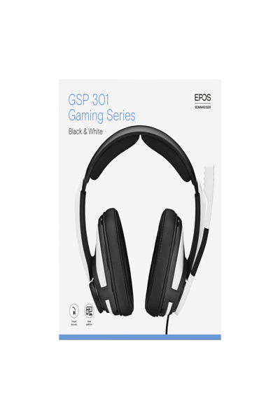 EPOS | SENNHEISER GSP 301 - Headphones - Head-band - Gaming - Black - White - Binaural - Rotary - 1000240