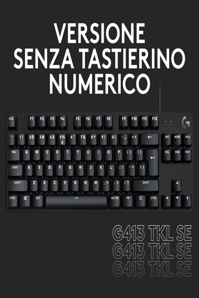 Logitech G G G413 SE Mechanical Gaming Keyboard - Wired - USB - Mechanical - QWERTY - LED - Black - 920-010805