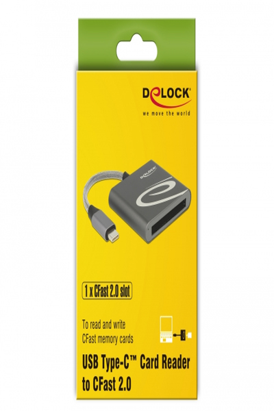 Delock USB Typ-C-kortläsare för CFast 2.0-minneskort - 91745