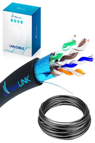 Câble FTP extérieur paire torsadée CAT5E FTP Extralink 50 m