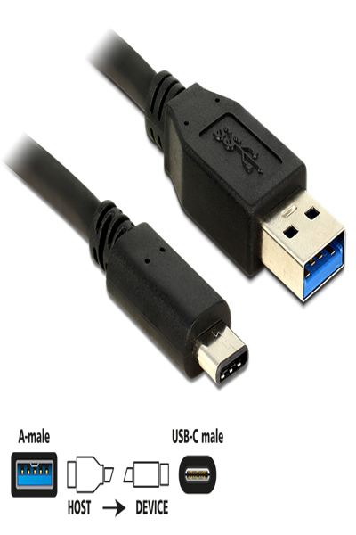 Delock USB cable - 24 pin USB-C (M) to USB Type A (M) - 83870