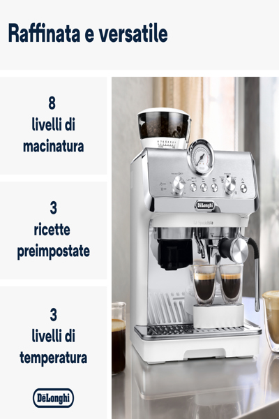 De Longhi EC 9155.W - Vacuum coffee maker - 1.5 L - Coffee beans - Built-in grinder - 1550 W - Silver - 132126061
