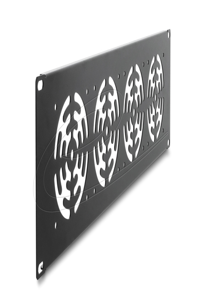 Delock 19" Rack panel for 4 fans 92 x 92 mm dark gray - 67417