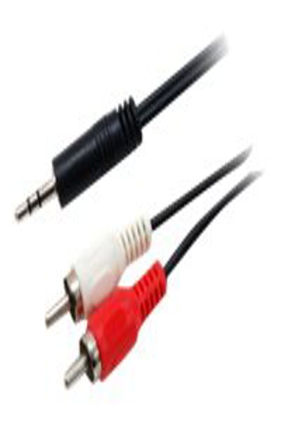 Câble audio stéréo Equip 3,5 mm mâle vers 2 RCA mâles - 2,5 m - 3,5 mm mâle - 2 RCA mâles - 2,5 m - Noir