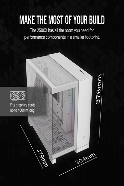 Corsair 2500X LINK Micro-ATX Chassi Vit - CC-9011268-WW