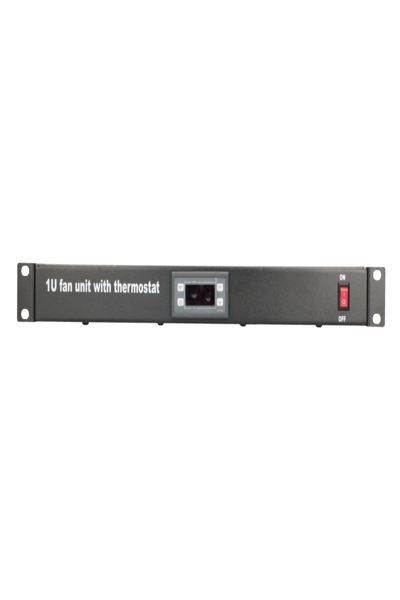 Extralink 1U 19" fan panel with 2 fans and thermostat - EX.19089
