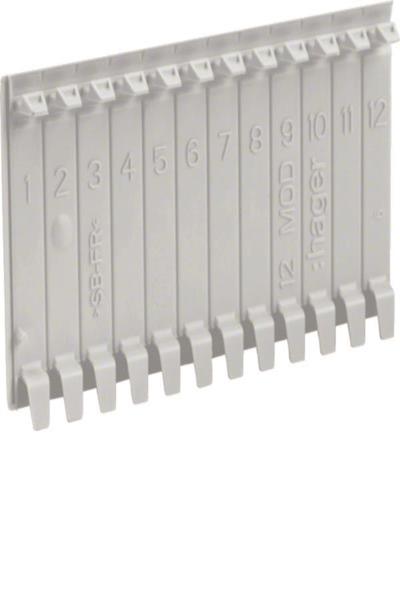 Bande de recouvrement Hager VZ413 RAL7035 6 modules