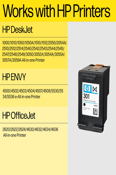 HP 301 Standard Yield Ink Cartridge: Black/Tri-color, 2 Pcs - N9J72AE#301