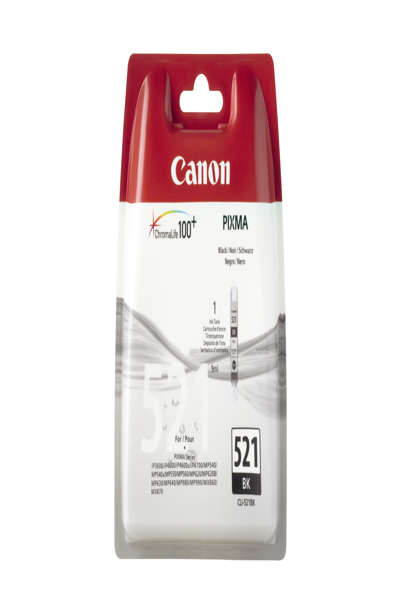 Cartouche d'encre Canon CLI-521BK - Noir - Original - Emballage blister - Original - Cartouche d'encre
