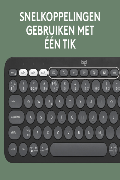 Logitech Pebble Keys 2 K380s - Mini - Wireless - RF Wireless + Bluetooth - Scissor key switch - AZERTY - Graphite - 920-011803