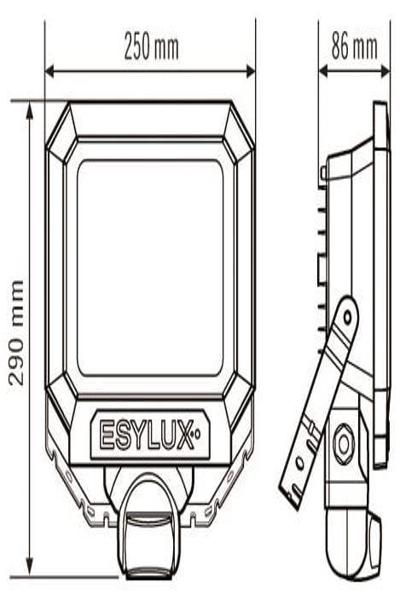 Esylux AFL Sun LED 30W 5K EL10810183schwarz LED-Strahler MontagebÃ¼gel