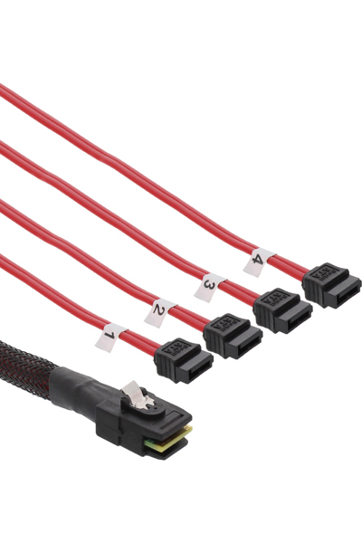 Câble SAS InLine Mini SAS vers 4x SATA 0,75 m