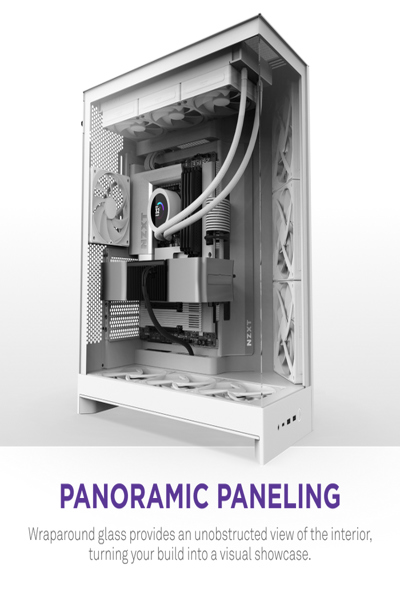 NZXT H9 Flow midi-torn-PC vit - CM-H92FW-01