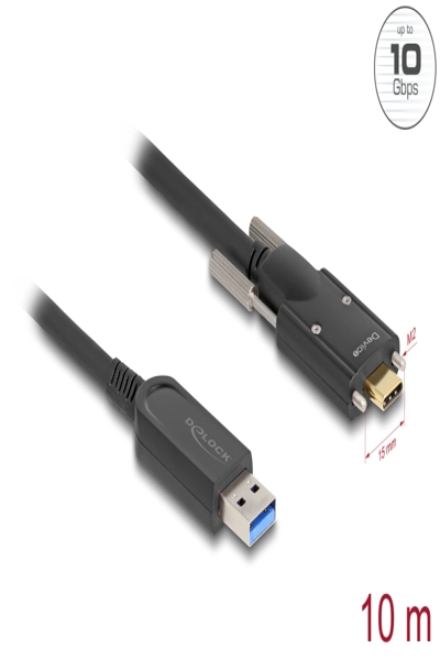 Delock USB-kabel - USB Typ A (hane) till 24-pins USB-C (hane) skruvbar - 83206