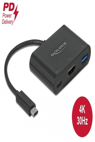 Delock 64091 - USB 3.2 Gen 1 (3.1 Gen 1) Type-C - 60 W - Black - HDMI - USB 3.2 Gen 1 (3.1 Gen 1) Type-A - USB 3.2 Gen 1 (3.1 Gen 1) Type-C - Plastic - China - 64091