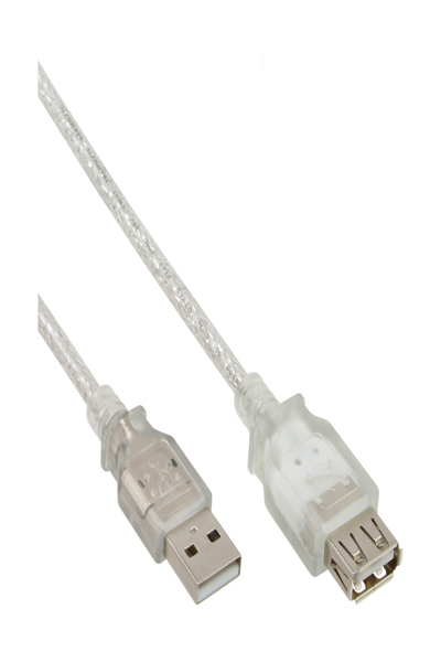 Câble d'extension USB 2.0 InLine Type AM/F - transparent - 3 m