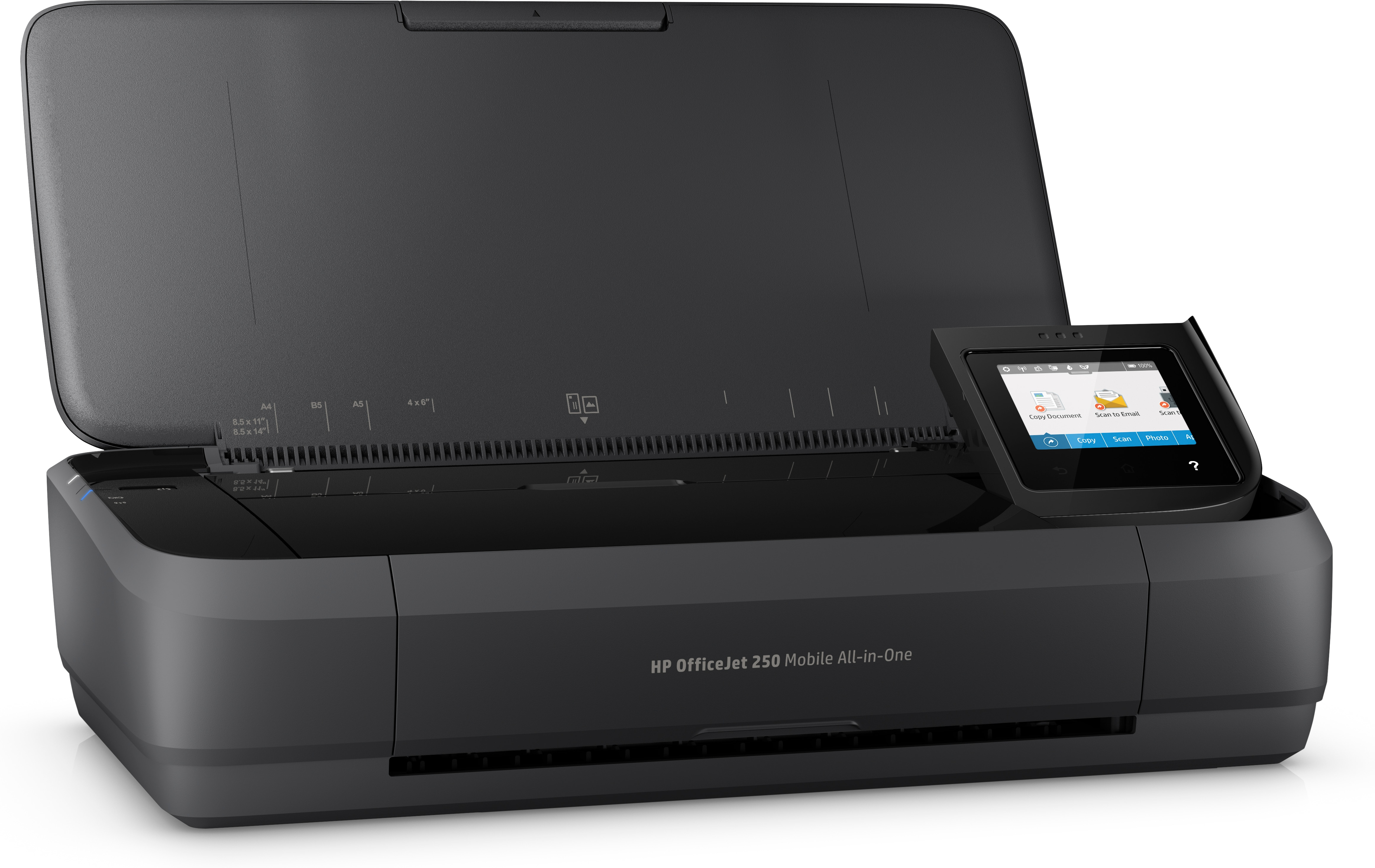 HP OfficeJet 250 Mobile All-in-One Printer - Print - copy - scan - 10-sheet ADF - Thermal inkjet - Colour printing - 4800 x 1200 DPI - A4 - Direct printing - Black - CZ992A