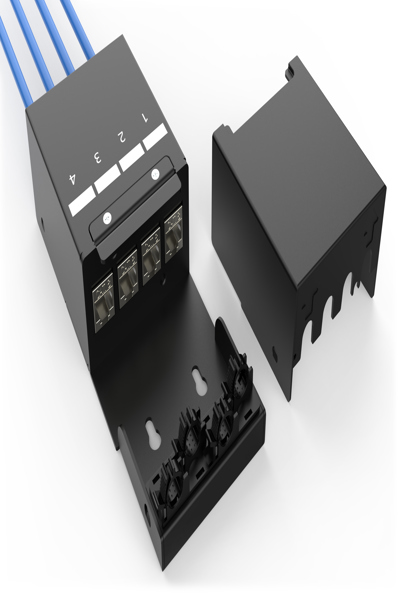 DIGITUS Consolidation point box, 4-port Keystone modules with intelligent cable manager - DN-93708-4