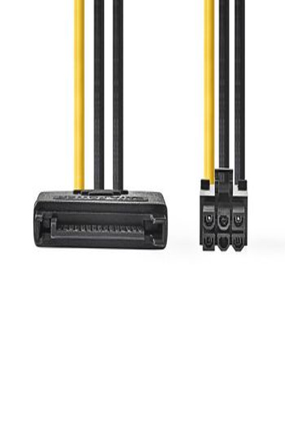 Nedis CCGP74200VA015 - 0.15 m - SATA 15-pin - Male - Female - Straight - Straight