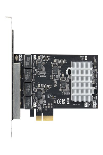 StarTech.com 4-portars 2,5 Gbps NBASE-T PCIe nätverkskort, Intel I225-V-chip, fyrportars nätverkskort för datorer, multi-gigabit nätverkskort, PCI Express-server-LAN-kort, stationärt Ethernet-gränssnittskort, PCI Express 2.0 (PR42GI-NETWORK-CARD) - PR42GI-NETWORK-CARD