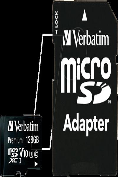 Verbatim Premium - Flash memory card (SD adapter included) - 44085