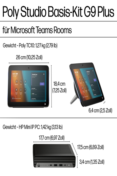 Poly Studio Base Kit G9 Plus for Microsoft Teams HP Mini IP PC - A3LU8AA