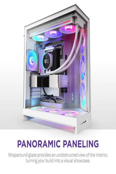 NZXT H9 Flow RGB midi tower PC white - CM-H92FW-R1
