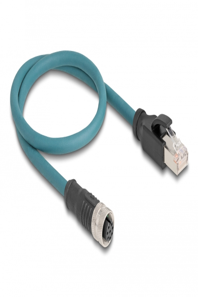 Câble réseau Delock - 8 broches M12 (F) vers RJ-45 (M)