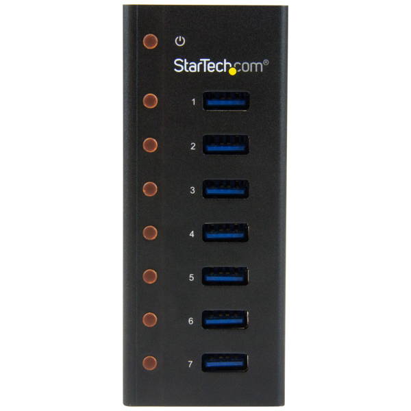7 Port USB 3.0 Hub (5 Gbps) - Metal Enclosure - Desktop or Wall Mountable - Rugged & industrial Powered USB Expander and Splitter Hub (ST7300U3M) Hub 7 porte USB - ST7300U3M