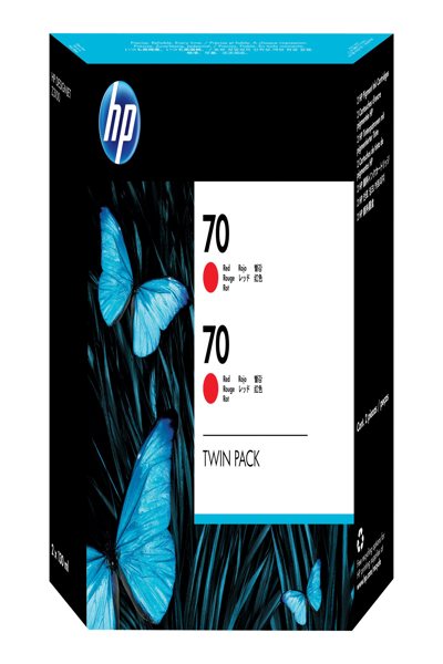 HP 70 2-Pack 130-ml Red DesignJet Ink Cartridges: Standard Yield