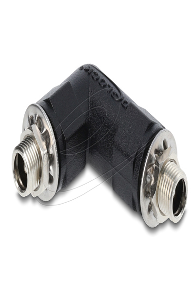 Delock Barrel Plug Adapter DC 5.5 x Jack with Thread angled - 90942