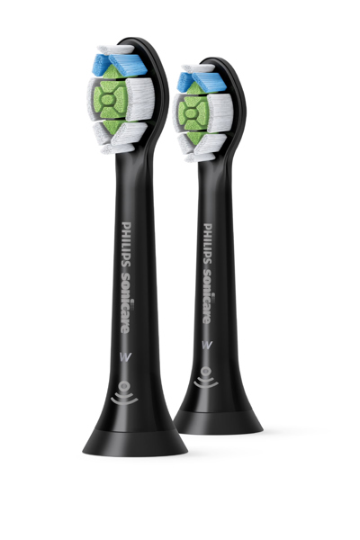 Philips W2 Optimal White HX6062/13 2-pack interchangeable sonic toothbrush heads - 2 pc(s) - Black - Medium - Kids - 2 Series plaque defence 2 Series plaque defence 3 Series gum health DiamondClean DiamondClean... - Regular