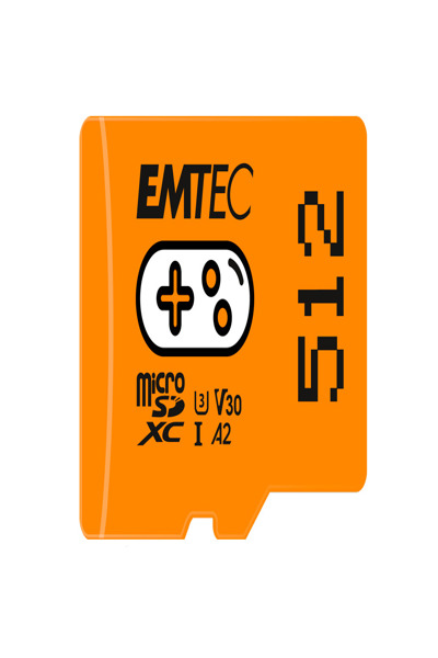 EMTEC Gaming 512 GB microSDXC orange UHS-I U3 V30 A2 - Extended Capacity SD (MicroSDHC) - ECMSDM512GXCU3G
