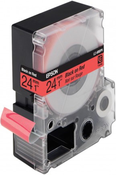 Cartouche d'étiquettes Epson Pastel LC-6RBP9 Noir/Rouge 24 mm (9 m) - Noir sur rouge - Transfert thermique - Chine - 9 m - 1 pièce(s) - 32 mm