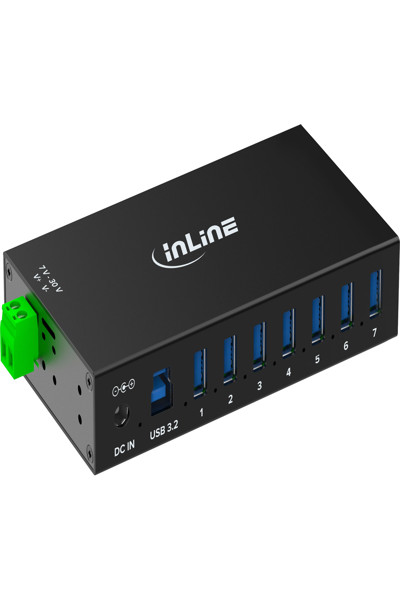 Buy INLINE USB 3.2 GEN.1 INDUSTRIAL HUB 7 PORT ALUMINIUM WITH POWER SUPPLY