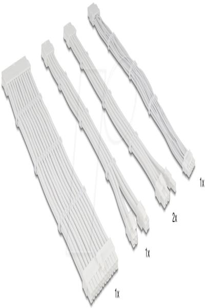 Delock PSU Extension Cable Set 5-piece Sleeved - 84542