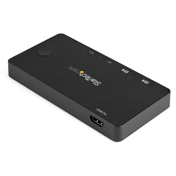 StarTech.com 2 Port USB C KVM Switch - 4K 60Hz HDMI - Compact UHD Desktop KVM Switch w/USB Type C Cables - Bus Powered MacBook ThinkPad - KVM-/Audio-Switch - 2 x KVM/Audio - Desktop - SV211HDUC