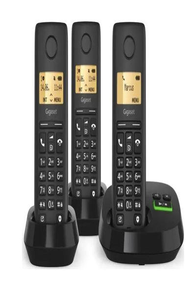 Gigaset PURE 100 Trio Black Cordless Phone - L36852-H3105-R111