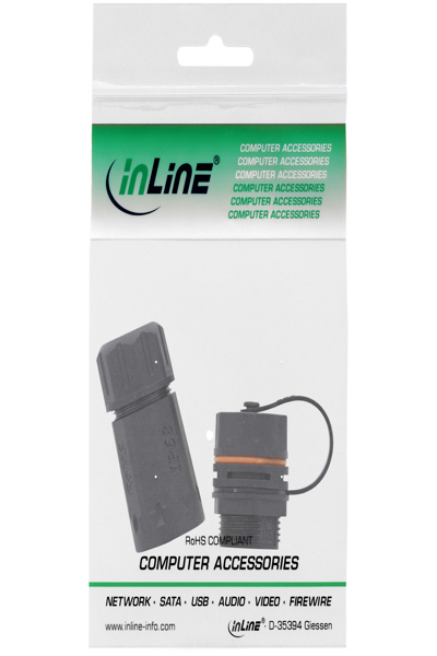 Raccord InLine Cat.6A - étanche IP68 - 2x RJ45 F/F - 1:1