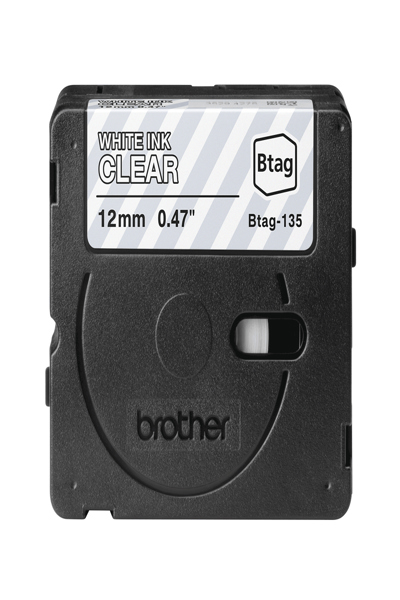 Brother BTAG-135 Vit på Transparent - BTAG135