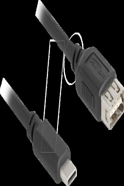 Delock USB 2.0 Kabel Type-C Stecker zu EASY Typ-A Buchse - Cable - Digital - 81537