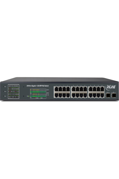 InLine PoE+ Gigabit Network Switch 24 port,1 Gb/s - 2xSFP,19"1U (incl. brackets) - 32324P