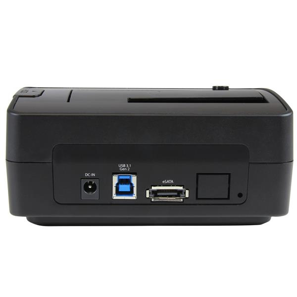 StarTech Docking Station for 2.5 / 3.5" SATA Drives - USB 3.1 (USB-A, USB-C) or eSATA - USB A and USB C cables included - HDD docking station - Bays: 1 - 6.4 cm, 8.9 cm (2.5", 3.5") - SATA 6Gb/s - 600 MBps - eSATA, USB 3.1 (Gen 2) - Black - SDOCKU313E