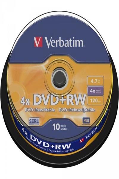 Verbatim 10 x DVD+RW - 4.7 GB (120min) 4x - 43488