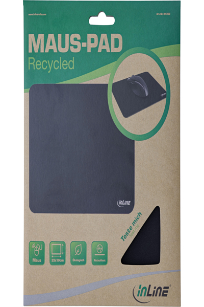 Tapis de souris recyclé InLine 230 x 190 x 3 mm