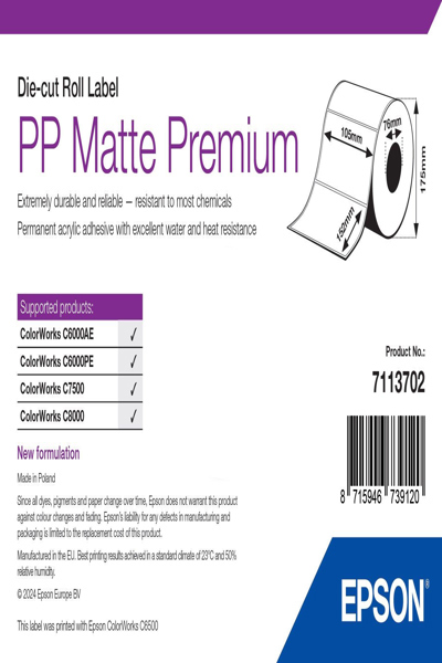 Étiquettes mates Epson PP Premium découpées
