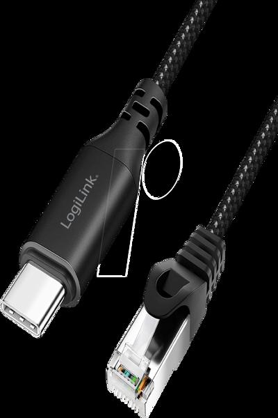 LogiLink CU0416 - Netzwerkadapter Kabel USB 3.2 Typ-C Gigabit Ethernet 10 m - Network Card - 1,000 Mbps - CU0416